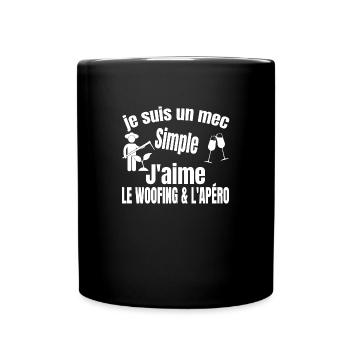 woofing et apéro - Mug uni - noir - Devant