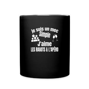 ragots et apéro - Mug uni - noir - Devant