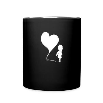 heart love girl symbol thread - Full Colour Mug - black - Front