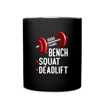 1000 LB Club Bodybuilding Weightlifting - Tasse einfarbig - Schwarz - Vorne