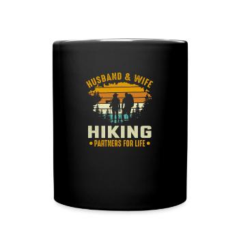 Husband & Wife Hiking Partner For Life - Mug uni - noir - Devant