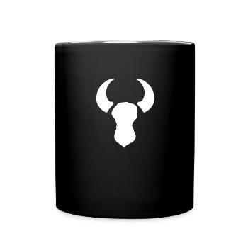 tier widder bulle hörner symbol - Tasse einfarbig - Schwarz - Vorne