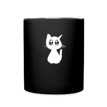 Cat animals cute pet small kawaii - Full Colour Mug - black - Front