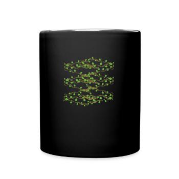 Symbole de branches de motif de feuilles - Mug uni - noir - Devant