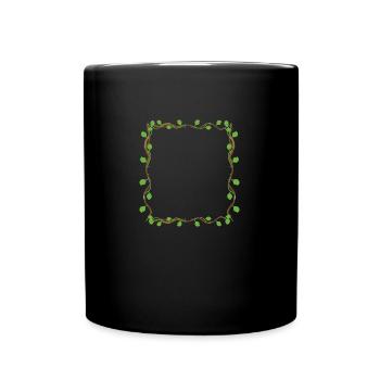 Leaves Square Shape Symbol Square - Full Colour Mug - black - Front