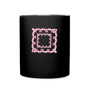 frame square square loop pink - Full Colour Mug - black - Front