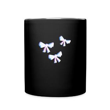 schleife symbol fliege muster glitzer drei - Tasse einfarbig - Schwarz - Vorne