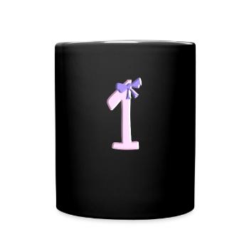 un numéro de boucle numéro rose en premier - Mug uni - noir - Devant