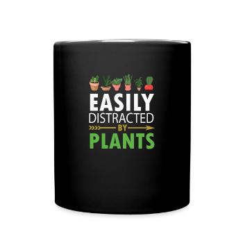 gardener gift - easily distracted by plants - Full Colour Mug - black - Front