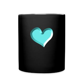 blue heart symbol red love - Full Colour Mug - black - Front