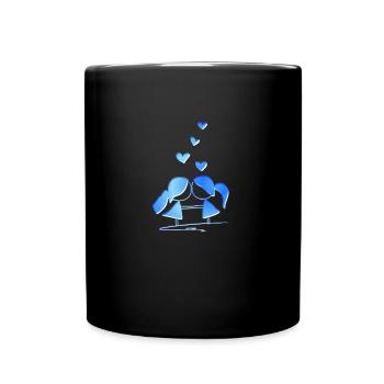 Amoureux lesbiennes bleus paillettes amour - Mug uni - noir - Devant