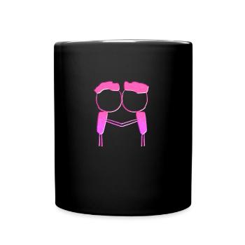 symbol pärchen rosa lgbt schwul liebe - Tasse einfarbig - Schwarz - Vorne