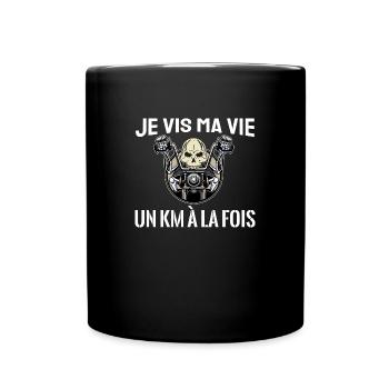 je vis ma vie un km à la fois - Mug uni - noir - Devant