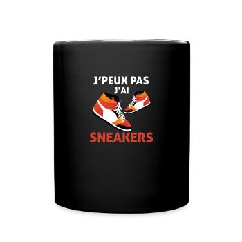 je peux pas j'ai Sneakers - Mug uni - noir - Devant