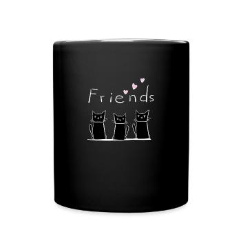 Freunde drei Katzen Tiere tier - Tasse einfarbig - Schwarz - Vorne
