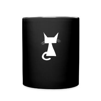 Cat Symbol Animal Pet Outline - Full Colour Mug - black - Front