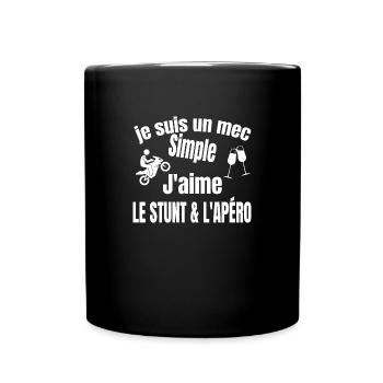 stunt et apéro - Mug uni - noir - Devant