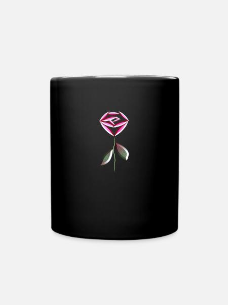 pinke rose blume symbol - Tasse einfarbig - Schwarz