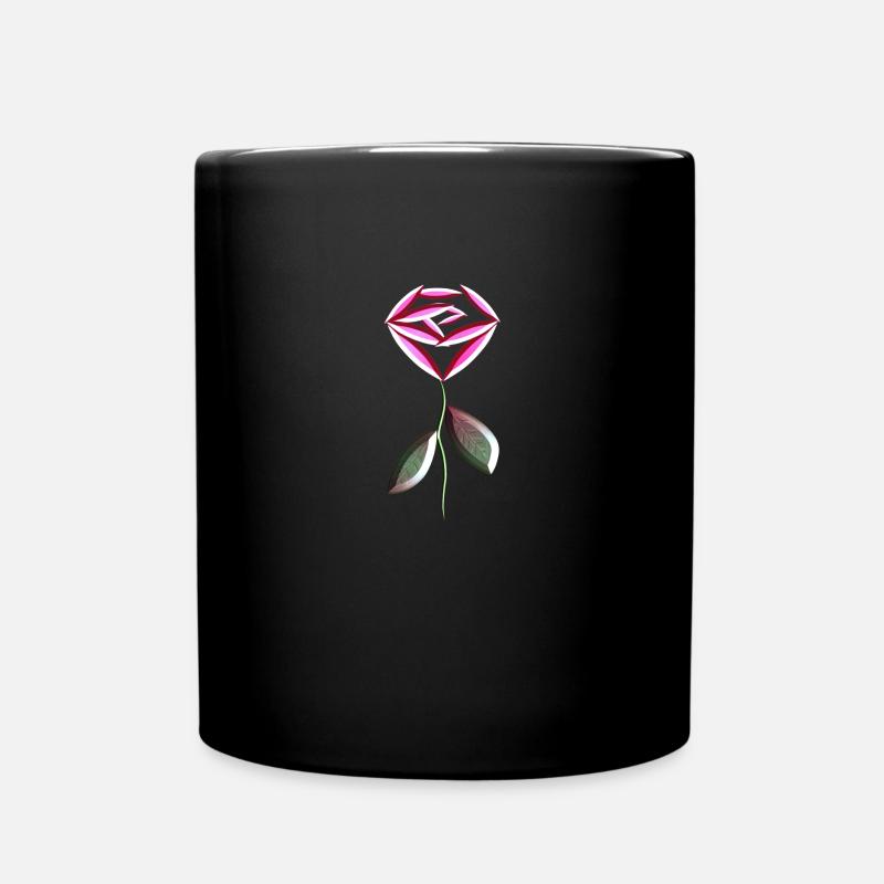 pinke rose blume symbol - Tasse einfarbig - Schwarz