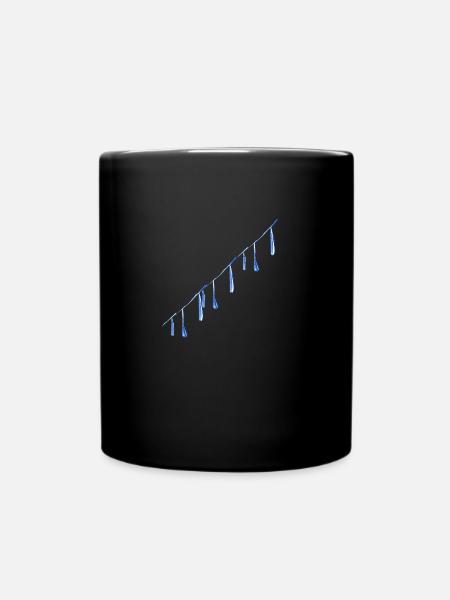 wassertropfen linie wasser - Tasse einfarbig - Schwarz