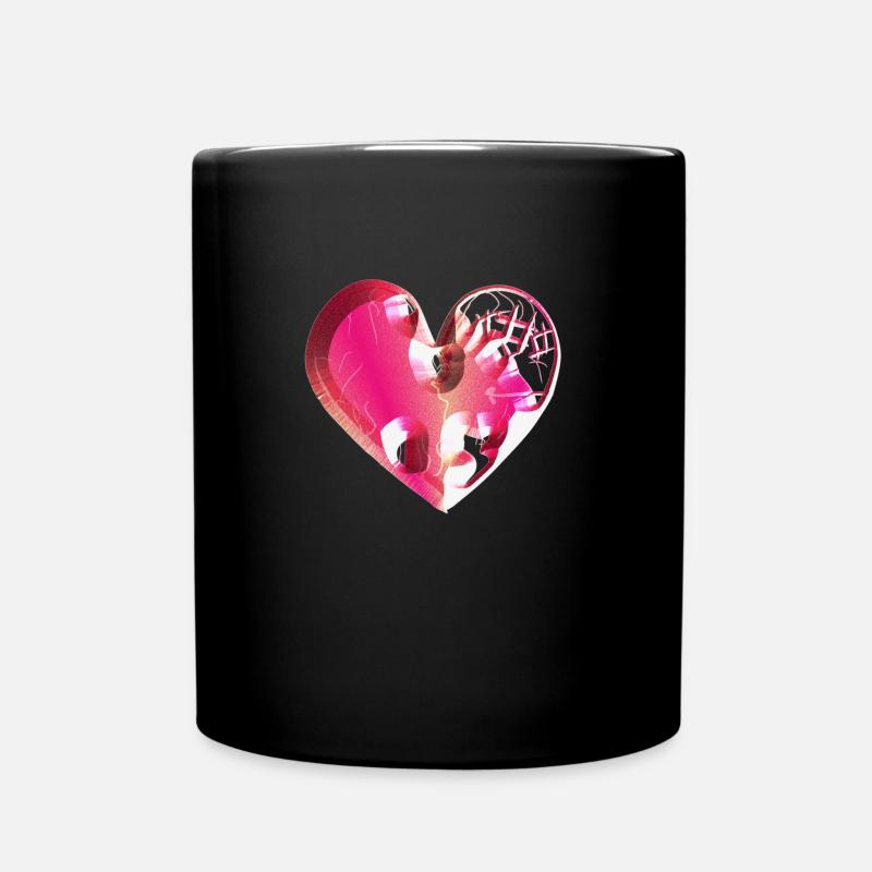 cicatrices de paillettes rose cœur - Mug uni - noir