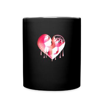 herz symbol gebrochen pink narben - Tasse einfarbig - Schwarz - Vorne
