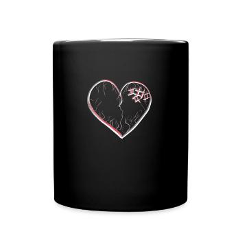 herz symbol gebrochen traurig narben - Tasse einfarbig - Schwarz - Vorne
