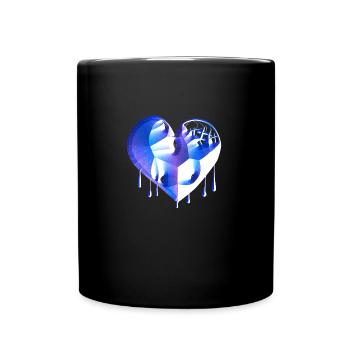 herz symbol gebrochen blau narben - Tasse einfarbig - Schwarz - Vorne