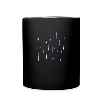 water drops rain water weather pattern - Full Colour Mug - black - Front