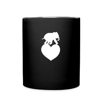 Animal Love Heart Éléphant - Mug uni - noir - Devant