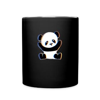 panda symbol animal bear sweet embrace - Full Colour Mug - black - Front