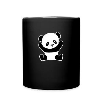 Süßer Panda Tier Symbol Bär - Tasse einfarbig - Schwarz - Vorne