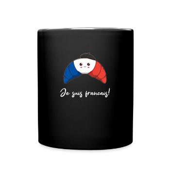 Französisches Croissant Geschenkidee Frankreich - Tasse einfarbig - Schwarz - Vorne