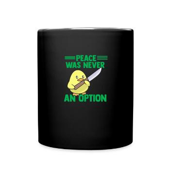 Frieden war nie eine Option Gänsespiel - Tasse einfarbig - Schwarz - Vorne