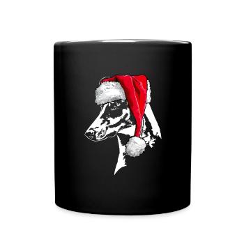 Santa SHORTHAIR COLLIE Christmas Dogs Wilsigns - Full Colour Mug - black - Front