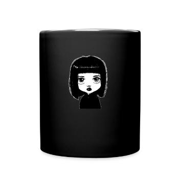 Mädchen Symbol Zeichnung cartoon kunst - Tasse einfarbig - Schwarz - Vorne