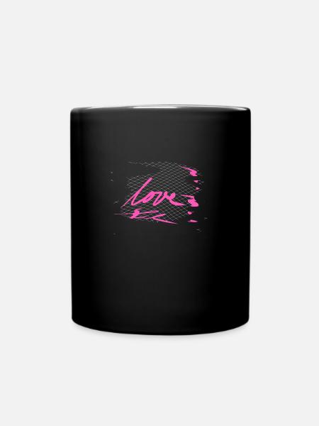 croix motif croix mot d’amour - Mug uni - noir