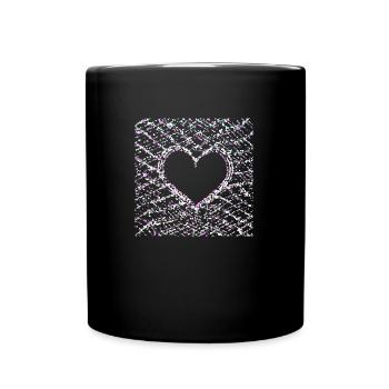 Points Pattern Cross Heart Love Shape - Full Colour Mug - black - Front