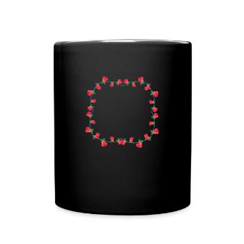 Frame Rose Flower Rose Square Flowers - Full Colour Mug - black - Front