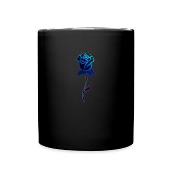 blaue pflanze rose blume - Tasse einfarbig - Schwarz - Vorne