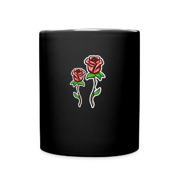 Symbol Flower Shape Plant Red Roses - Full Colour Mug - black - Front