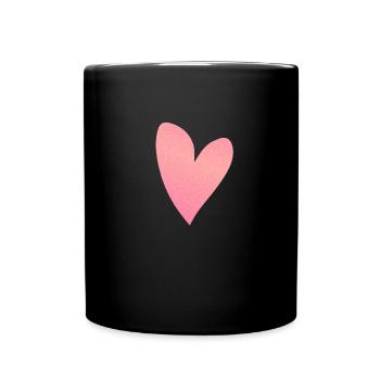 herz rosa glitzer symbol liebe form - Tasse einfarbig - Schwarz - Vorne