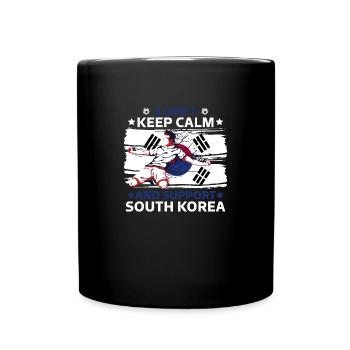 Staying calm and supporting South Korea - Full Colour Mug - black - Front