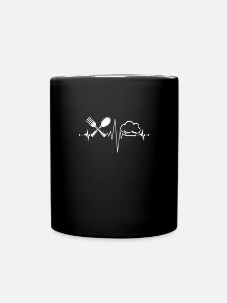 Kochen Kochen Herzschlag Chef de Cuisine - Tasse einfarbig - Schwarz