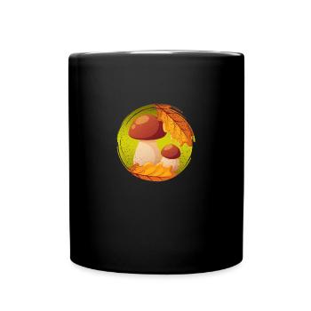 Cèpe Champignon Ramasseur Cueillette Porcini - Mug uni - noir - Devant