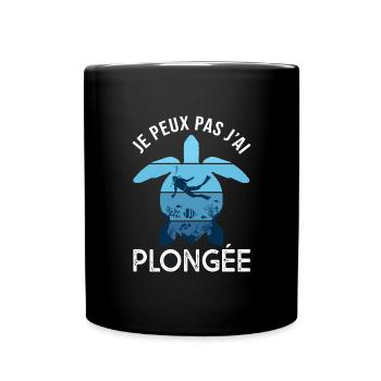plongée je peux pas j'ai plongée humour - Mug uni - noir - Devant