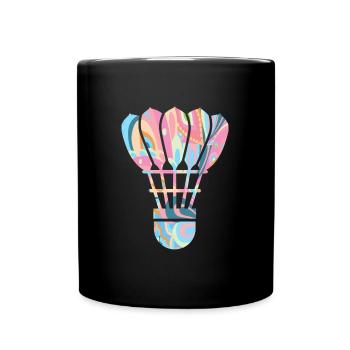 Badminton Player Design Girls Badminton - Full Colour Mug - black - Front