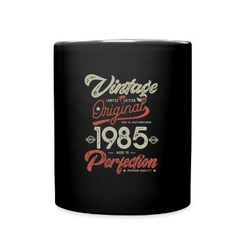 1985 Vintage Birthday Born 1985 - Full Colour Mug - black - Front