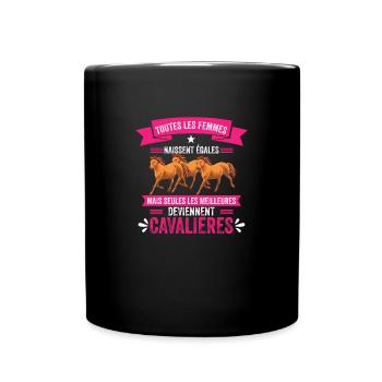 cavalière / Les Meilleures Deviennent Cavalières - Mug uni - noir - Devant