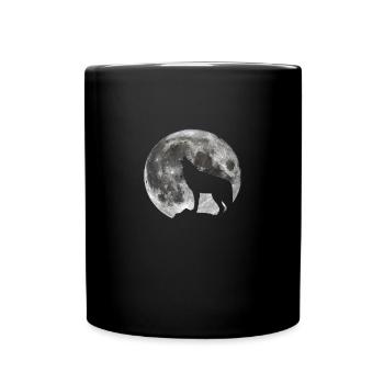 Wolf Mond - Tasse einfarbig - Schwarz - Vorne